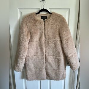 Fuzzy Long Coat Blush Pink